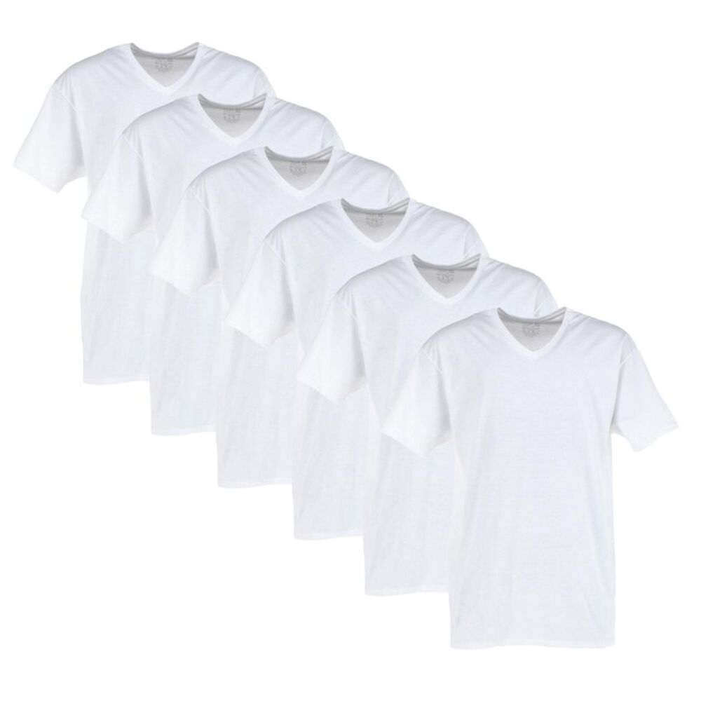 Fruit of the Loom Big & Tall Men's Short Sleeve V-neck T-Shirt (6 Pack)